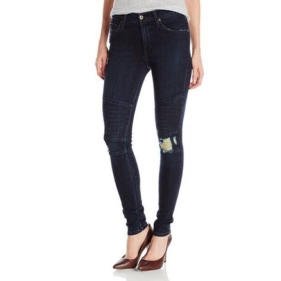 James Jeans Twiggy High Class Moto skinny jeans distressed denim 27 - Picture 1 of 10